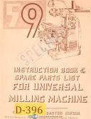 Dufour-Dufour Gaston No. 59, Universal Milling Machine, Instruct & Spare Parts Manual-59-No. 59-01